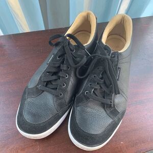 Ashworth Mens Sneaker Fashion Shoes Lace Up Leather Black US 10